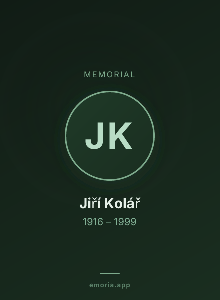 Memorial portrait of Jiří Kolář