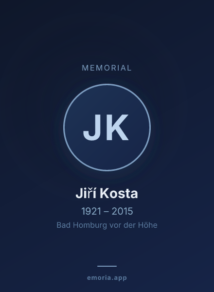 Memorial portrait of Jiří Kosta