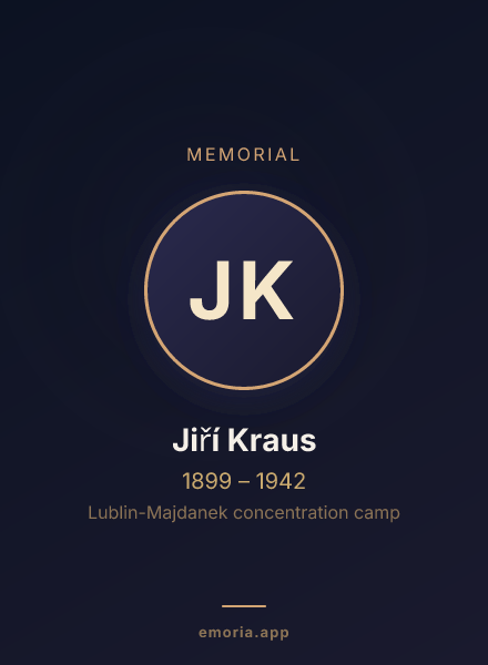 Memorial portrait of Jiří Kraus
