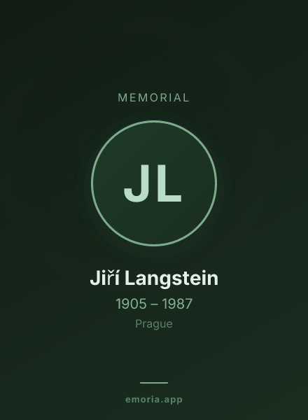 Memorial portrait of Jiří Langstein