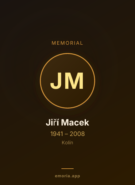 Memorial portrait of Jiří Macek