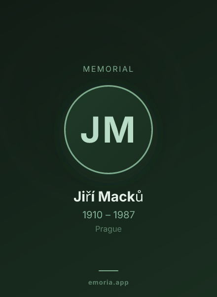 Memorial portrait of Jiří Macků
