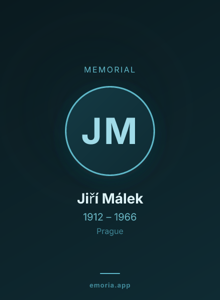 Memorial portrait of Jiří Málek