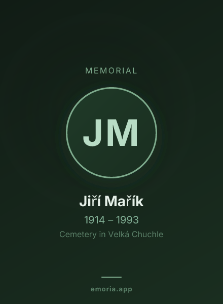 Memorial portrait of Jiří Mařík