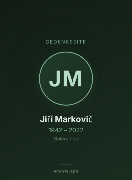 Gedenkportrait von Jiří Markovič