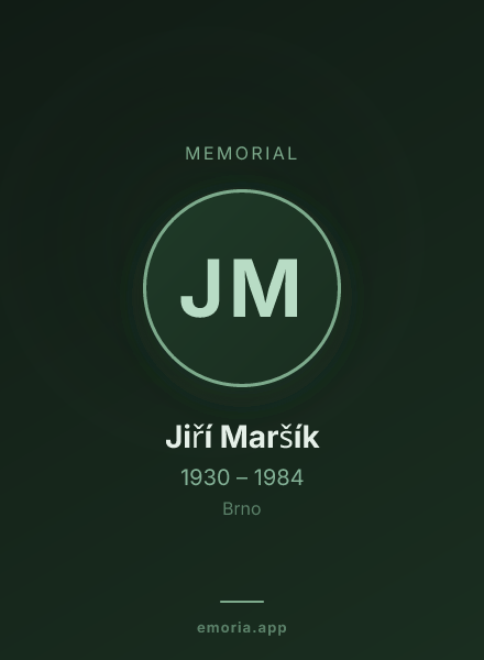 Memorial portrait of Jiří Maršík