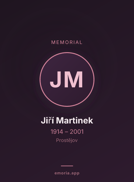 Memorial portrait of Jiří Martinek