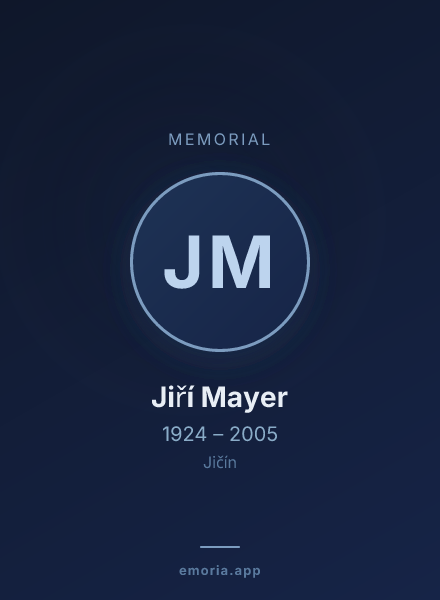 Memorial portrait of Jiří Mayer