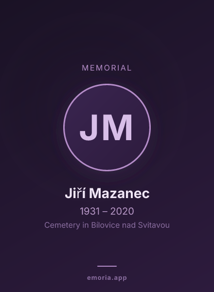Memorial portrait of Jiří Mazanec