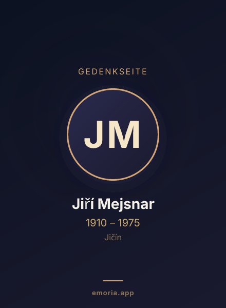 Gedenkportrait von Jiří Mejsnar