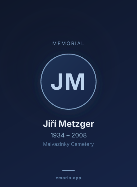 Memorial portrait of Jiří Metzger