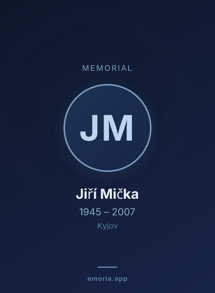 Memorial portrait of Jiří Mička
