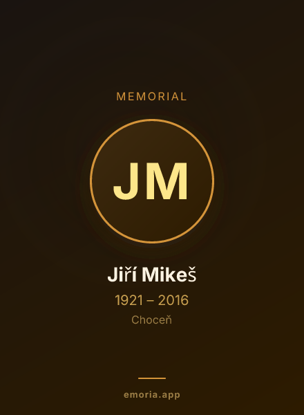 Memorial portrait of Jiří Mikeš