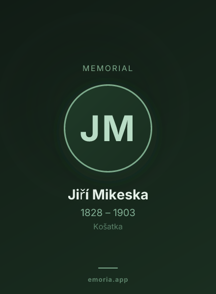 Memorial portrait of Jiří Mikeska