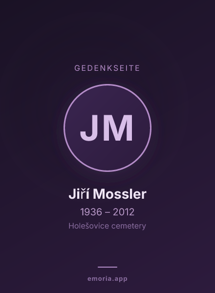 Gedenkportrait von Jiří Mossler