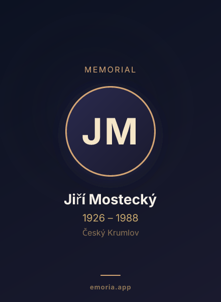 Memorial portrait of Jiří Mostecký