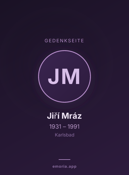 Gedenkportrait von Jiří Mráz