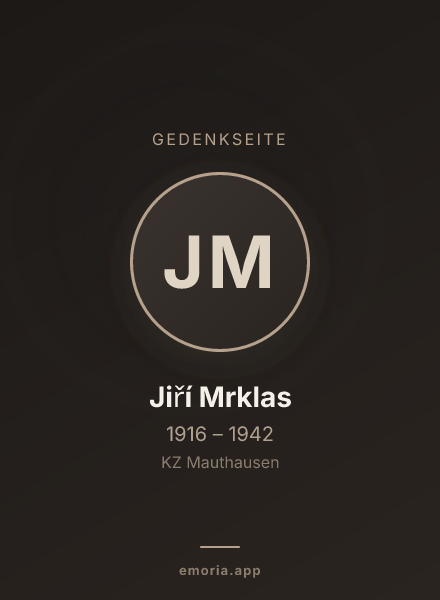 Gedenkportrait von Jiří Mrklas