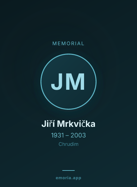 Memorial portrait of Jiří Mrkvička