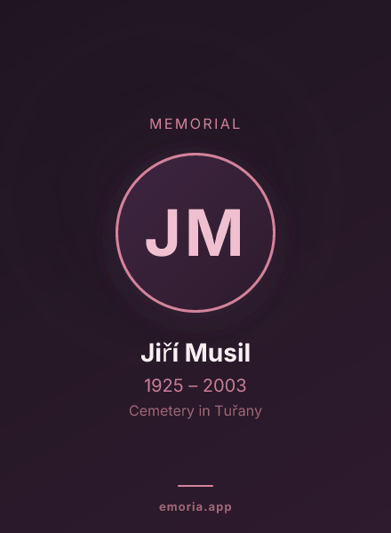 Memorial portrait of Jiří Musil