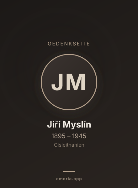 Gedenkportrait von Jiří Myslín