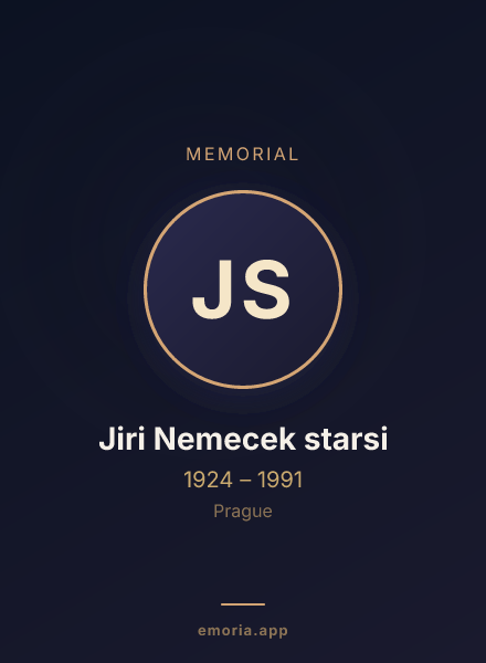 Memorial portrait of Jiri Nemecek starsi