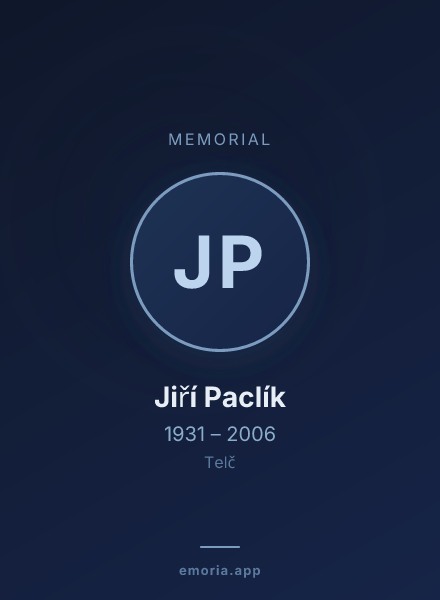 Memorial portrait of Jiří Paclík