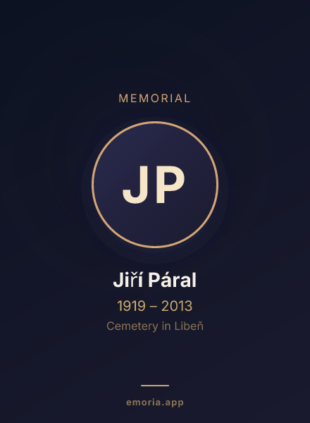 Memorial portrait of Jiří Páral