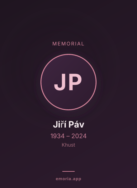 Memorial portrait of Jiří Páv