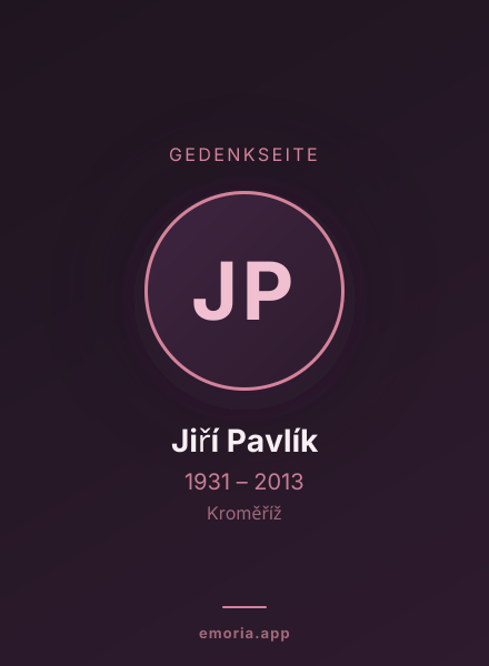 Gedenkportrait von Jiří Pavlík