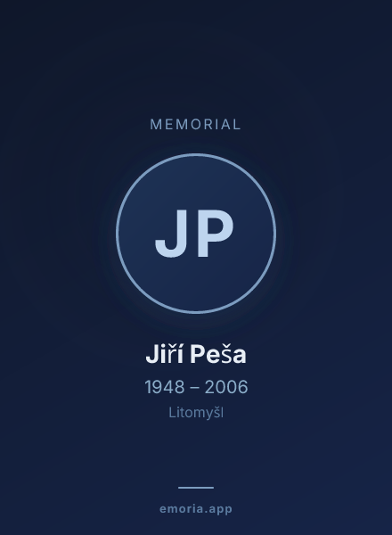 Memorial portrait of Jiří Peša