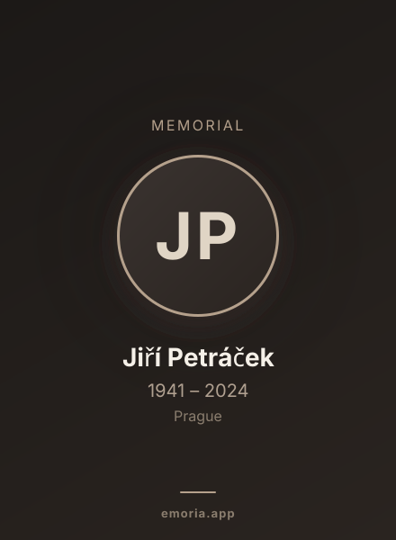Memorial portrait of Jiří Petráček