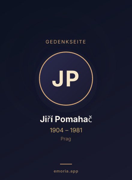 Gedenkportrait von Jiří Pomahač