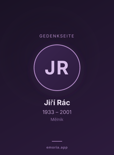 Gedenkportrait von Jiří Rác