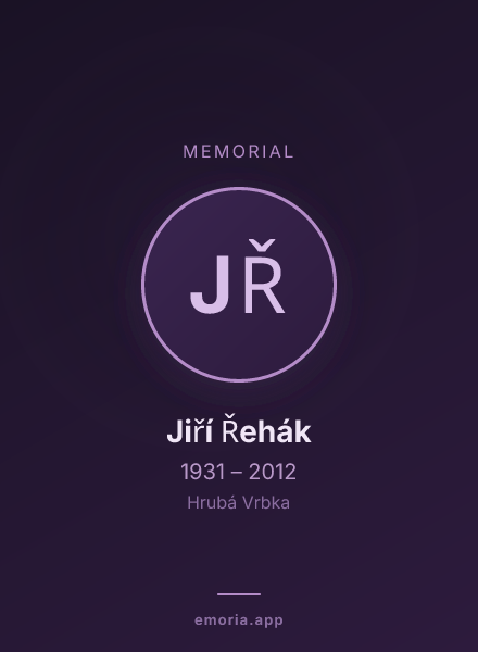 Memorial portrait of Jiří Řehák