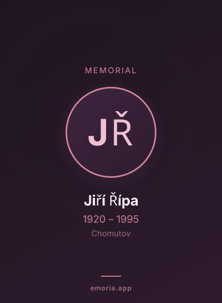Memorial portrait of Jiří Řípa