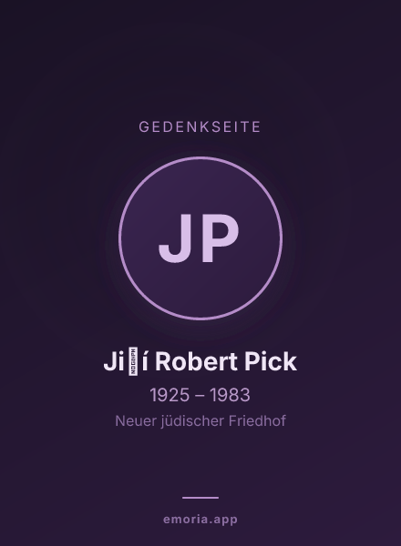 Gedenkportrait von Jiří Robert Pick