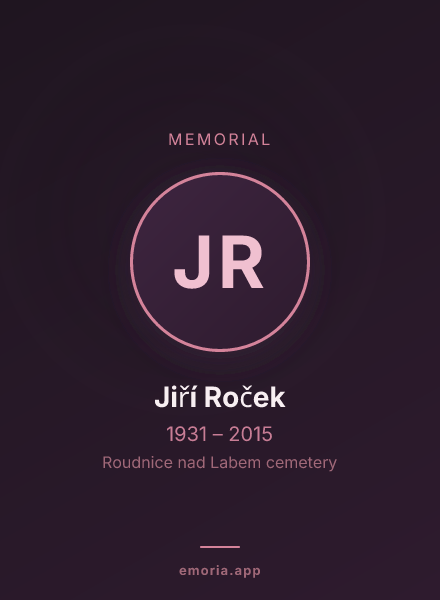 Memorial portrait of Jiří Roček
