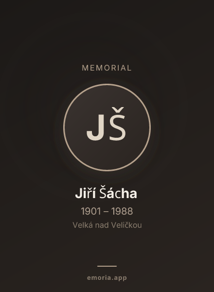 Memorial portrait of Jiří Šácha