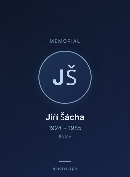 Memorial portrait of Jiří Šácha