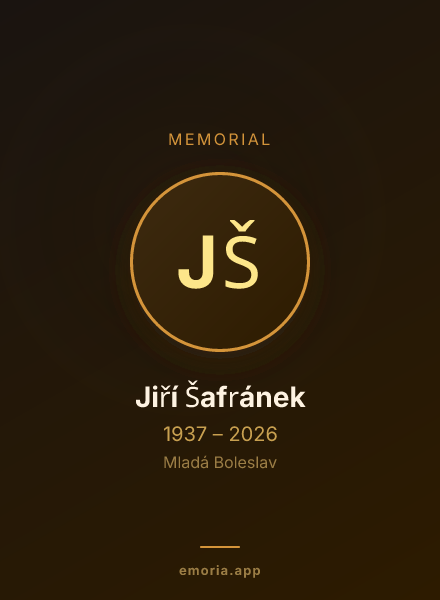 Memorial portrait of Jiří Šafránek