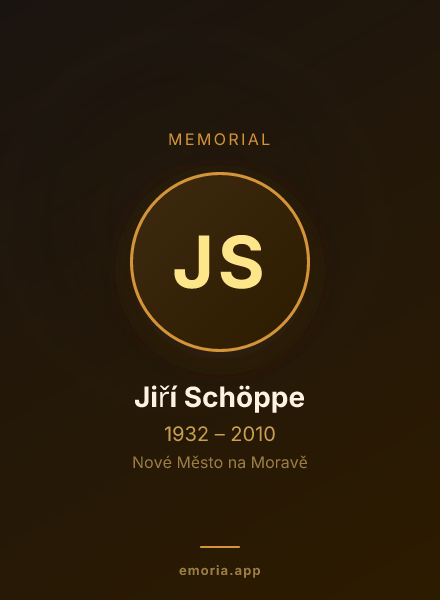 Memorial portrait of Jiří Schöppe