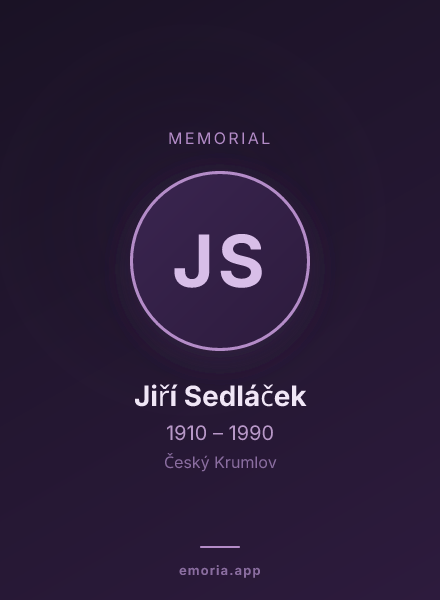 Memorial portrait of Jiří Sedláček