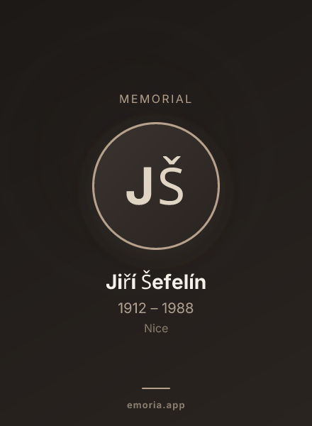 Memorial portrait of Jiří Šefelín