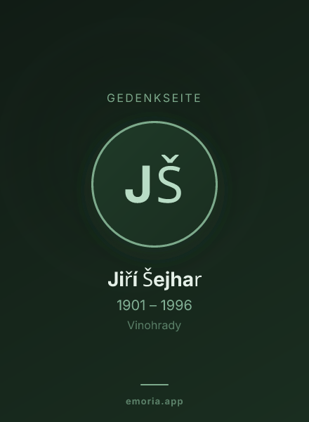 Gedenkportrait von Jiří Šejhar