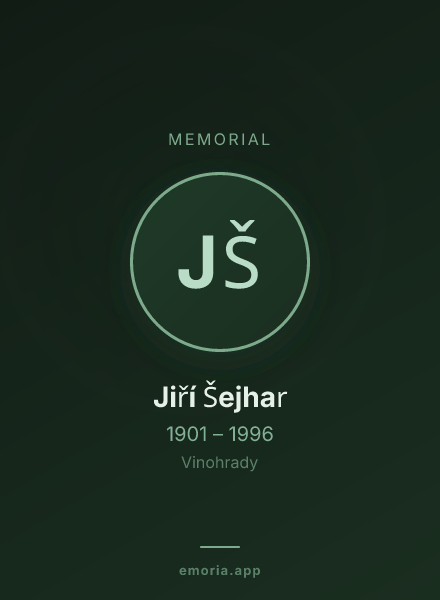 Memorial portrait of Jiří Šejhar