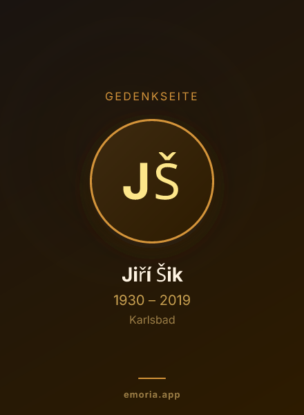 Gedenkportrait von Jiří Šik