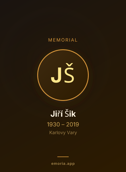 Memorial portrait of Jiří Šik