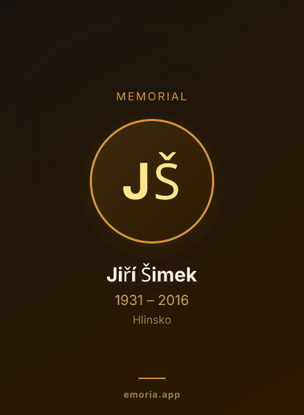 Memorial portrait of Jiří Šimek
