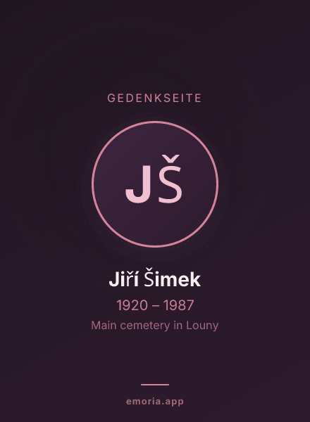 Gedenkportrait von Jiří Šimek